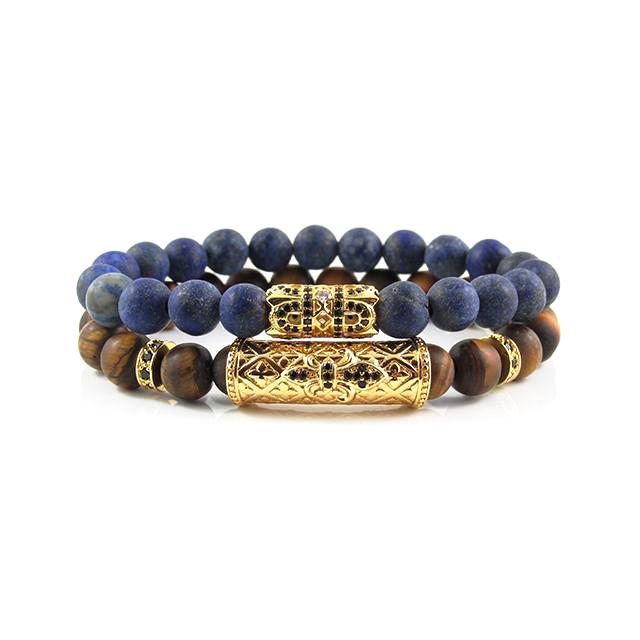 The Royal Stack | Matte Tiger Eye x Matte Lapis Lazuli