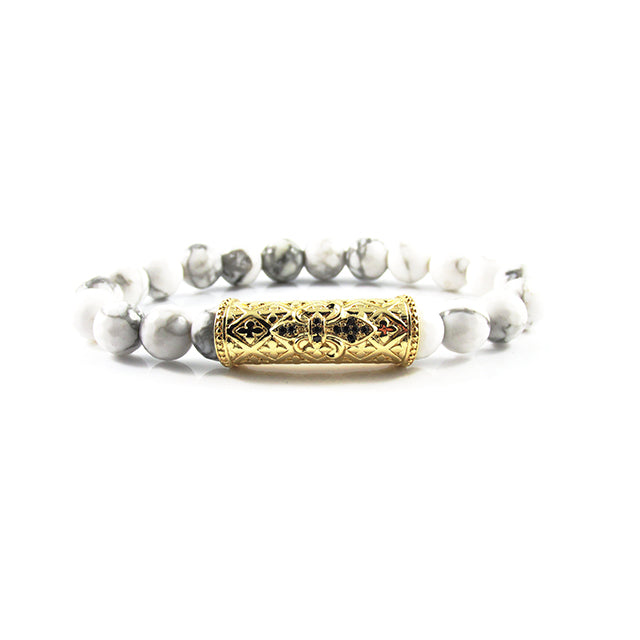 his & hers Royal | White Greek Howlite