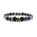 18kt. Gold Plated Iron Man | Matte Onyx x Matte Snowflake Obsidian x Bolts