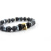 18kt. Gold Plated Iron Man | Matte Onyx x Matte Snowflake Obsidian x Bolts