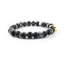 18kt. Gold Plated Iron Man | Matte Onyx x Matte Snowflake Obsidian x Bolts