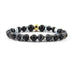 18kt. Gold Plated Iron Man | Matte Onyx x Matte Snowflake Obsidian x Bolts