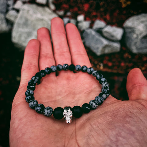 Skull | Onyx x Matte Snowflake Obsidian