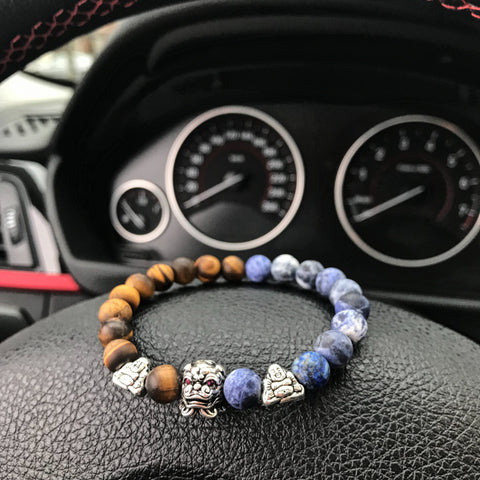 Pi Xiu | Matte Tiger Eye x Matte Lapis Lazuli