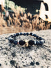 18kt. Gold Plated Iron Man | Matte Onyx x Matte Snowflake Obsidian x Bolts