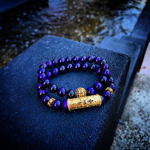 Royal Mykonos Stack | Purple Tiger Eye